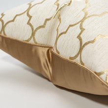 Load image into Gallery viewer, Champagne &amp; Gold Stitch Jacquard Pillow Cover - Truly Decorative
