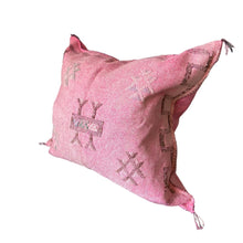 Load image into Gallery viewer, Moroccan Cactus Silk Pillow- Pinky - Truly Decorative
