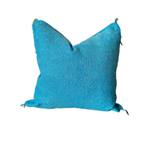 Load image into Gallery viewer, Moroccan Cactus Silk Pillow-Blue City