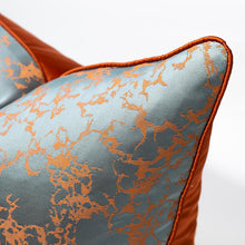 Load image into Gallery viewer, Jacquard Style Pillow Cover- Orange Marble - Truly Decorative
