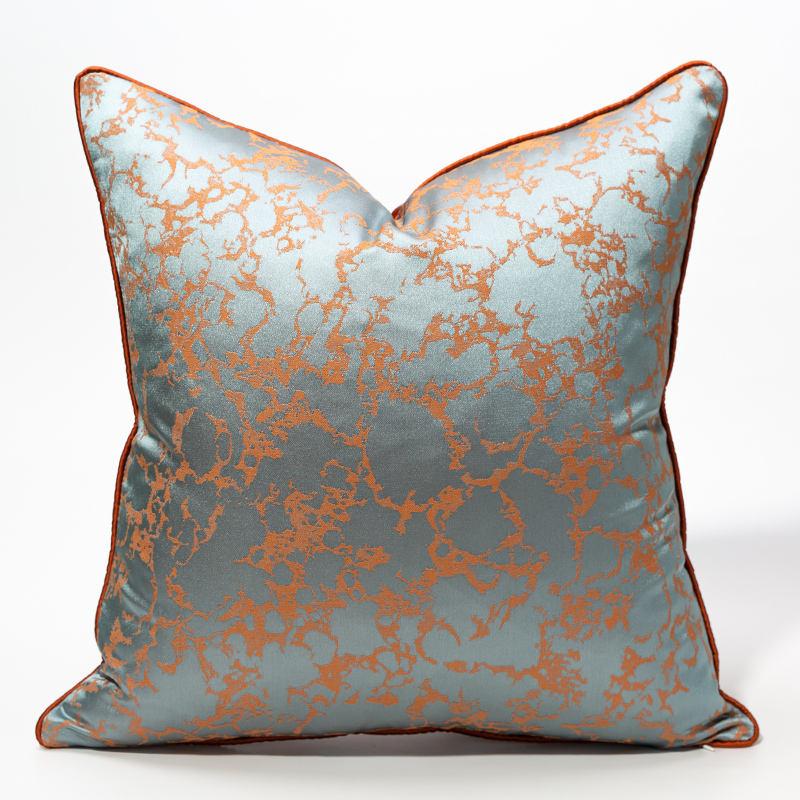 Jacquard Style Pillow Cover- Orange Marble - Truly Decorative